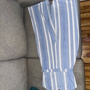 Blue and White Striped women’s jumpsuit